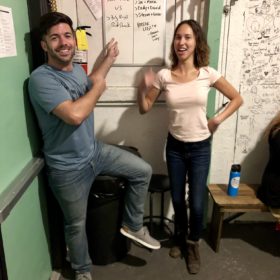 improv performers standing in the green room